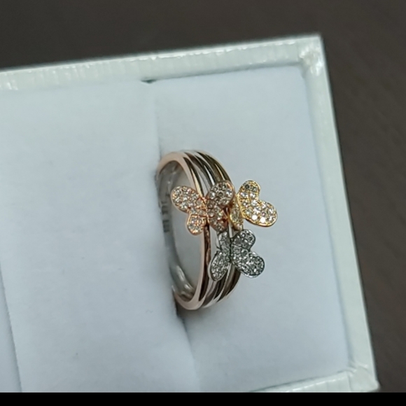 Gold 14k Butterfly Diamond Ring - Picture 1 of 8